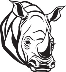 Elegant Rhino Song A Timeless Ode in Noir Majestic Melody Black Rhino Icons Serene Emblem