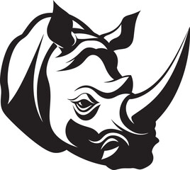Serenade of Rhinos Black Vector Rhino Logo Symphony of Melodic Sound Rhino Icons Commanding Song in Black
