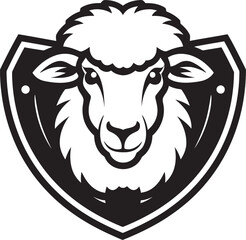 Sculpted Sheep Logo Elegance in Black Vector Flock Badge Onyx Ovine Opulence