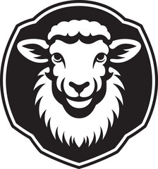 Artistic Ewe Emblem Vector Vision Silhouetted Sheep Logo Nighttime Charm