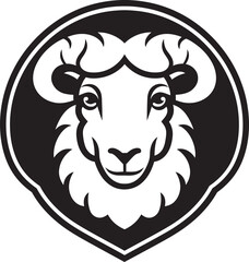 Gentle Grazers Black Sheep Icon Artistic Ewe Emblem Vector Vision