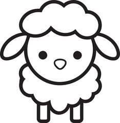 Sculpted Silhouette Elegance in Black Vector Majesty Midnight Ovine Symbol