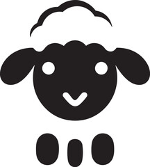 Vector Sheep Badge Midnight Majesty Unique Black Flock Iconic Ovine