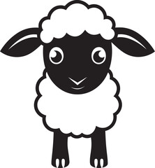 Vector Majesty Midnight Ovine Symbol Elegant Black Woolly Sheep Logo Brilliance