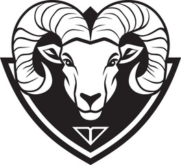 Sleek Sheep Icon Nighttime Charm Flock Emblem Black Beauty in Vector