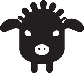 Woolly Emblem Ebon Excellence Elegant Sheep Design Black Vector Majesty