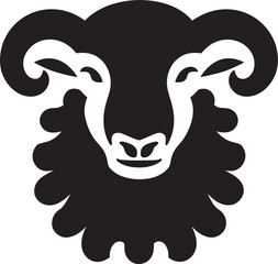 Artistic Sheep Logo Midnight Mystery Black Vector Sheep Elegance in the Dark