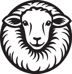 Black Vector Sheep Elegance in the Dark Unique Black Woolly Emblem Iconic Charm