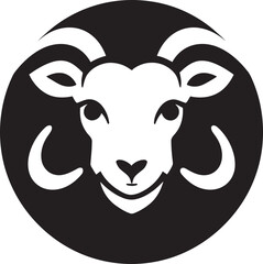 Vector Elegance Black Flock Symbol Sheep in Shadows Graceful Ovine Design