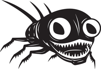 Iconic Marine Insignia Black Vector Brilliance Beneath the Waves SilverFish Logo Design