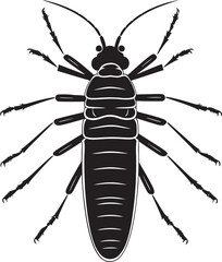 Ebon Emblem of the Deep Submerged Splendor Underwater Beauty SilverFish Logo Elegance