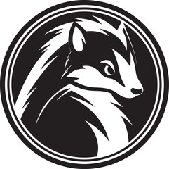 Stylish Skunk Logo Odorous Opulence Wild Elegance in Stripes Onyx Olfactory Icon