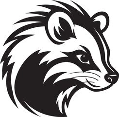 Sleek Black Skunk Iconic Vector Emblem Elegant Skunk Logo Midnight Monochrome