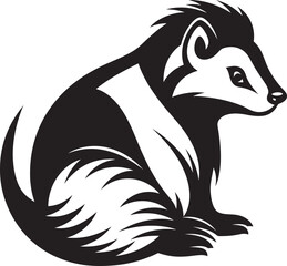 Elegant Skunk Logo Midnight Monochrome Vector Skunk Symbol Dark Delight