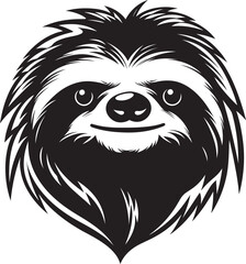 Obraz premium Elegant Zen Sloth Onyx Tranquil Opulence Monochromatic Majesty Canopy Emblem