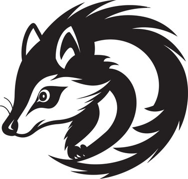 recommend clip art: Unique Skunk Badge Onyx Olfactory Opulence Vector Critter Icon Subtle Scent