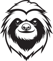 Monochromatic Majesty Canopy Emblem Graphic Sloth Symbol Vector Zen Bliss