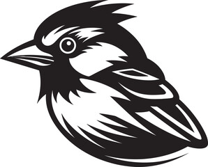 Skybound Majesty Midnight Sparrow Icon Ebon Excellence in Wings Vector Grace