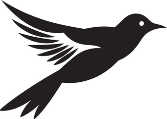 Whispers of Nature Avian Silhouette Feathered Grace in Flight Iconic Songbird