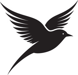 Flight of Melody Midnight Monochrome Icon Elegant Black Emblem Songbird Majesty