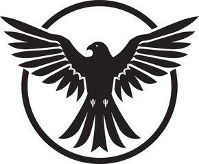 Ebon Excellence in Wings Monochrome Hunter Sculpted Predatory Beauty Aerial Aesthetics