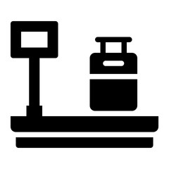 Weight Scale baggage black solid glyph icon