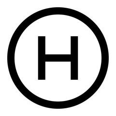 Heliport black solid glyph icon