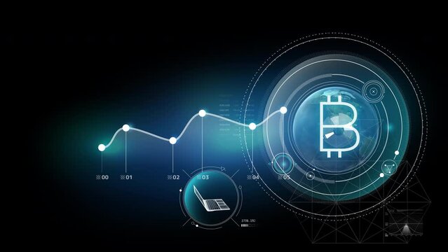 Animation of bitcoin infographic element