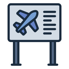 Direction Sign color filled line icon