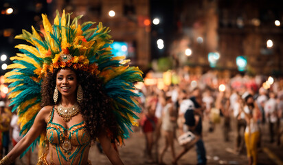 Energia do Samba: Mulata no Espírito do Carnaval - obrazy, fototapety, plakaty