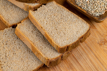 rectangular fresh and soft bread on the table
