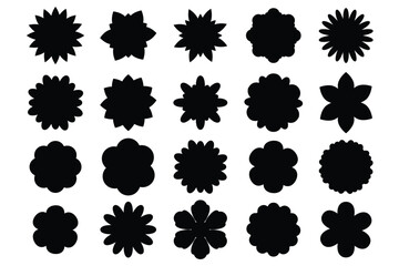 Set of flower silhouette