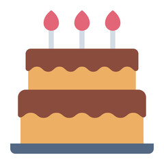 Birthday Cake color flat icon