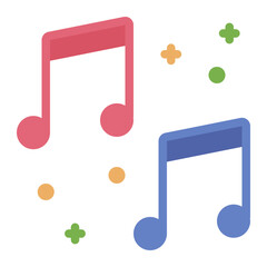 Music color flat icon