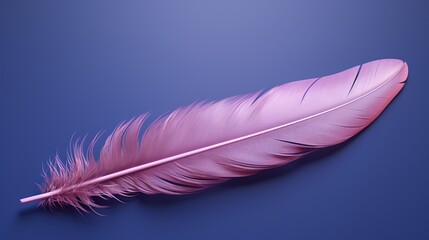 A hyper-realistic representation of a delicate feather, casting a shadow on a gradient background shifting from ethereal lavender to deep ebony.