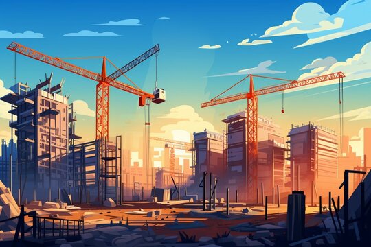 Background of a construction site. Generative AI