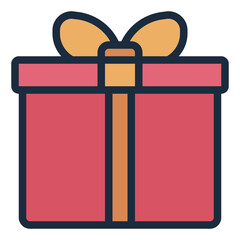 Gift color filled line icon