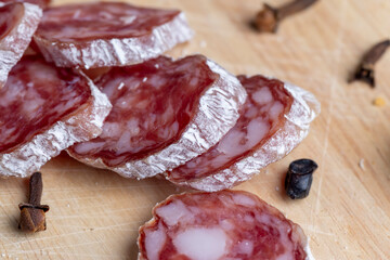 Sliced fresh Sausage with Mold