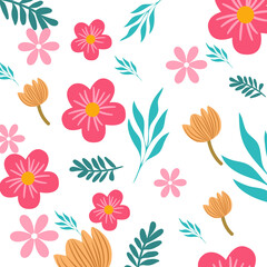 Floral pattern modern spring fashion flower background decor art