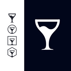 vector logo set of cocktail glasses