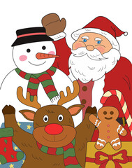 Christmas illustration cartoon drawing.