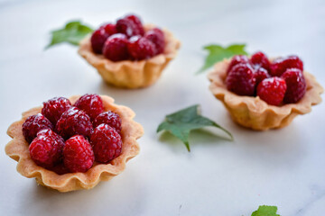 Fotografía de Tartaleta de frambuesa, tartaleta de fruta