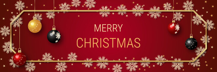 Christmas and New Year winter style vector background with stars, snowflakes and winter decor. Design template for banner, flyer, invitation card, poster, coupon, voucher