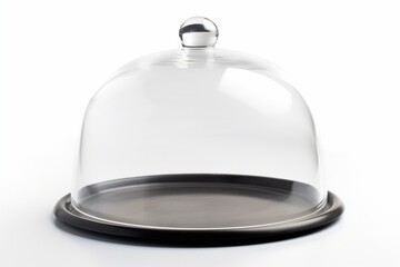 a restaurant cloche placed on a white background. Generative AI