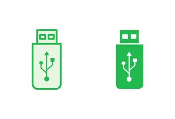 Usb icon set. Flash disk icon vector
