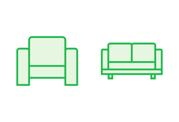 Sofa icon set. sofa icon illustration