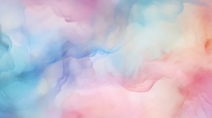 Foto op Plexiglas a mesmerizing watercolor abstract background with soft, blended hues of pastel colors. © UMR