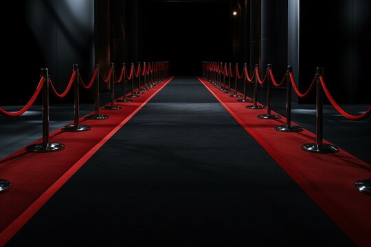 Event carpet and barrier. Film festival idea. Generative AI