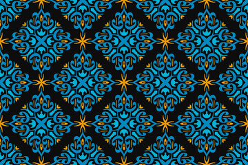 Pattern with floral and geometric elements. Intersecting curved and straight bold stripes forming abstract floral ornament. Vector background for design. Seamless Decorative lattice for louver.