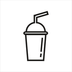 cup plastic vector icon line template